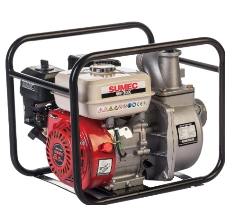 Мотопомпа бенз. SUMEC WP30X  (чист./слабозагр.воды, 6,5л.с., 60м3/час, подъем 27м, глуб. 8м, 80мм) фото 1