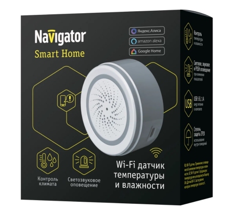 Умный датчик NSH-SNR-TH01-WiFi Navigator 14552 датчик темпр. и влажности фото 1