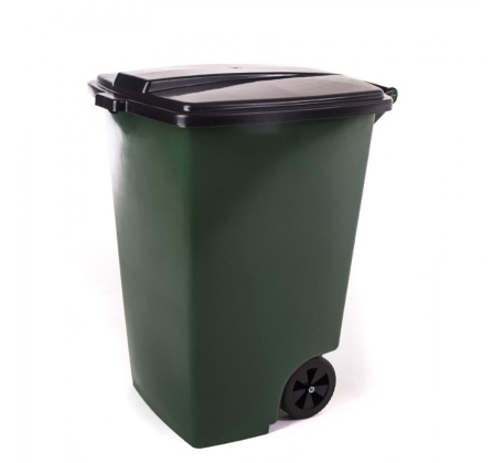 Бак мусорный темно-зеленый с крышкой 120л. 013280 фото 1
