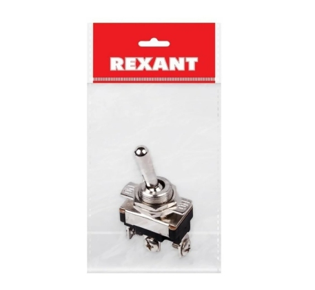 Тумблер 220V 10А (3c) ON-OFF-ON однополюсный Mini REXANT 36-4311 фото 1
