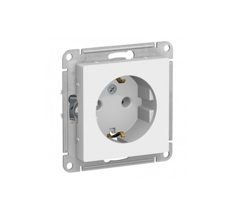 Розетка 1гн. ATLAS DESIGN с з/к с/у 16А бел. SchE ATN000143 фото 1