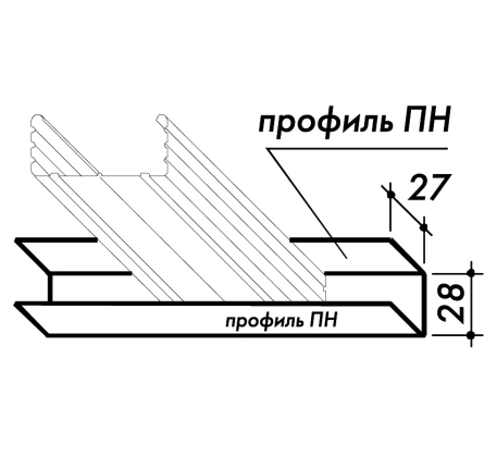 Профиль направляющий Knauf 28х27х0,6 AR H28 L=3000 (16шт) фото 1