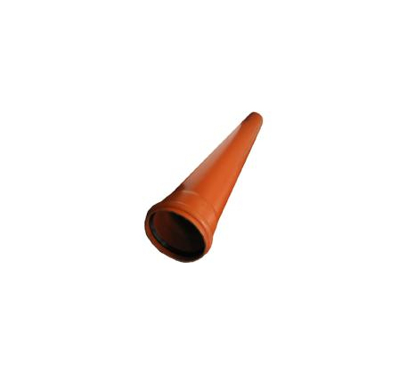 Труба ПВХ канализация 160х3,2х1,0м  (оранжевая) с резинкой фото 1
