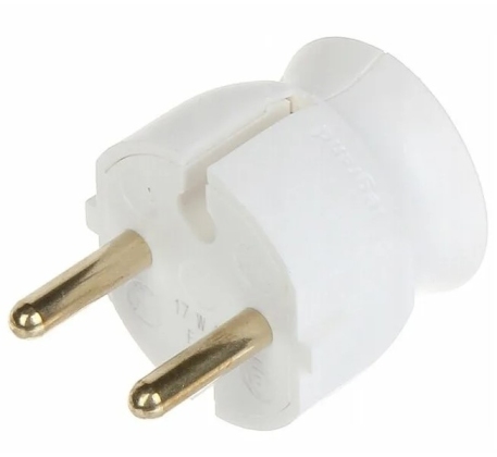 Вилка ультраплоская без З/К белая 16А IP20 LEGRAND 050183 фото 1