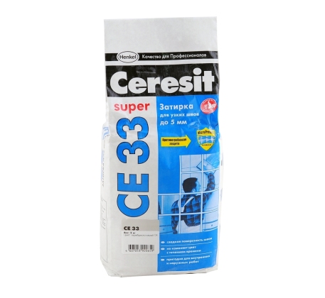 Затирка Ceresit СЕ 33 S 2-5 04-серебристо-серый 2кг фото 1