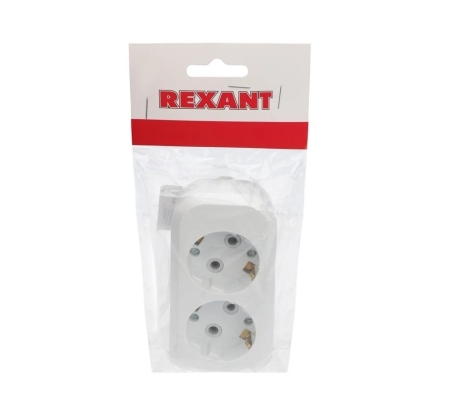 Колодка 2гн с З/К белая 10А Rexant 11-8702 фото 1