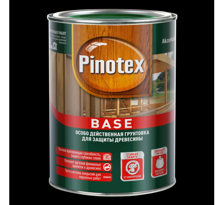 Грунтовка Pinotex Base для внешних работ деревозащитная бесцветная ( 2,7л) 5195506 фото 1