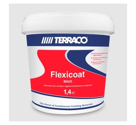 Гидроизоляционное покр. ТЕРРАКО Flexicoat Maxi 1,4кг готовое к применению фото 1