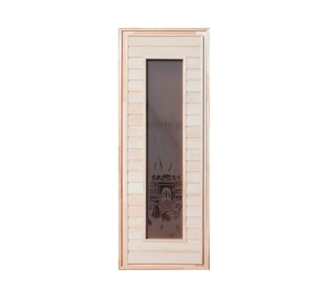 Дверь банная глухая №17 остекленная (коробка липа) 1800х700мм. с левым притвором фото 1