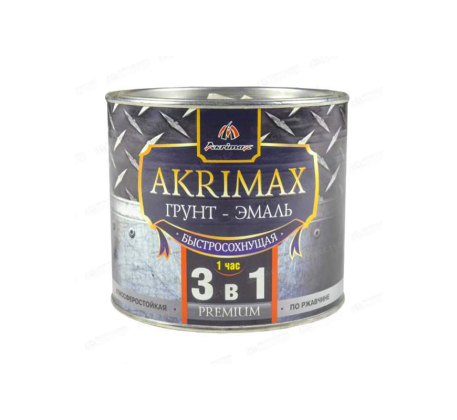 Грунт-эмаль по ржавчине AKRIMAX-PREMIUM быстросохнущая матовая шоколадная 1.7кг фото 1