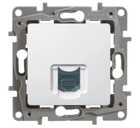Розетка Etika Legrand 1гн комп RJ45 с/у белый cat.5е механизм 672241 фото 1