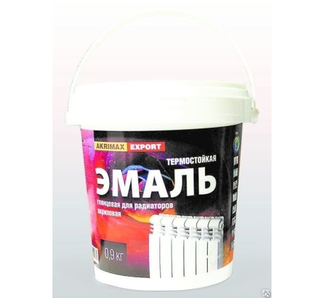 Эмаль акриловая глянцевая термостойкая для радиаторов AKRIMAKS-EXPORT 0.5кг фото 1