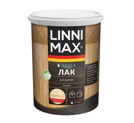 Лак акриловый LINNIMAX Аква Лак для дерева глянцевый 2.5л. фото 1