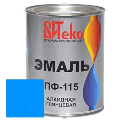 Эмаль ВИТЕКО ПФ-115 голубая 0.8кг фото 1