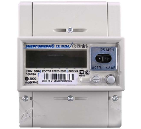 Счетчик электрический СЕ102М R5 145 J, 1.0, 5-60A,1ф, электрический многтариф. фото 1