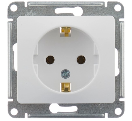 Розетка 1гн с 3/К с/у белый механизм 16А Glossa Schneider Electric GSL000143 фото 1