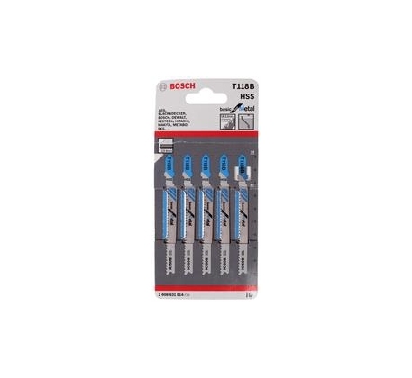 Пилки д/лобзика Bosch 1уп/5шт. Т118В, HSS (металл) 2608631014 фото 1