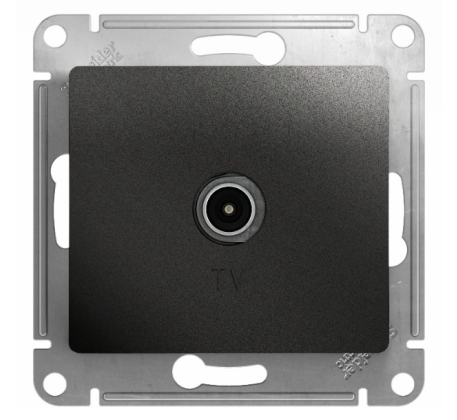 Розетка 1гн ТВ звезда с/у антрацит механизм Glossa Schneider Electric GSL000793 фото 1