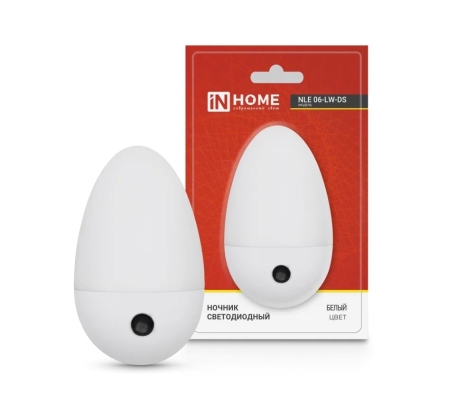 Ночник светодиод с датчиков освещения белый NLE06-LW-DS IN HOME фото 1