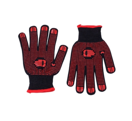 Перчатки рабочие DERZHI трикотажные х/б,10 кл,точка,ПВХ-гель,р. L-XL,черные 50-10-20 701348 фото 1