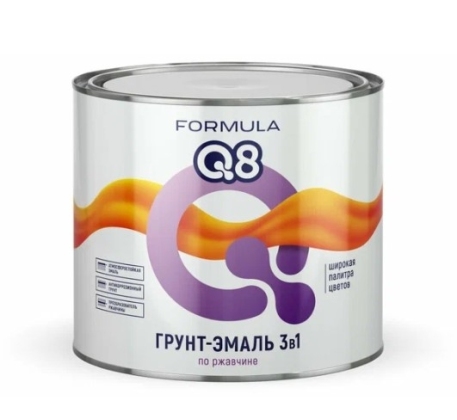 Грунт-эмаль по ржавчине FORMULA Q8 коричневая 1,9кг. фото 1