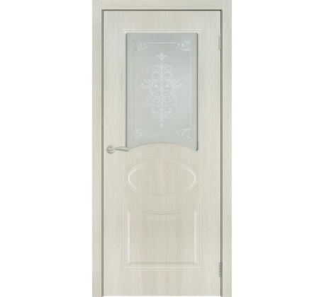 Дверь К-1 Филадельфия Крем ДО 2000*600 ст. белое с рис. фото 1