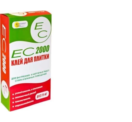 Клей для плитки ЕС 2000 для внутрен./наружных работ 25кг  (под./54шт) фото 1