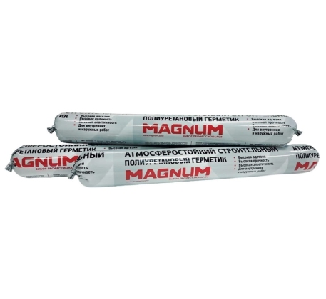 Герметик MAGNUM строительный полиуретановый черный атмосферостойкий 900г. М-007-1-600 фото 1