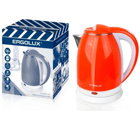 Чайник «Ergolux» ELX-КS07-С37, оранж-бел, PROMO объем 1.8л, мощ. 1500ВТ /13955/889428 фото 1