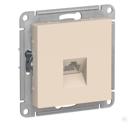 Розетка RJ45 механизм  ATLAS DESIGN компьютерыйая беж. SchE ATN000283 фото 1