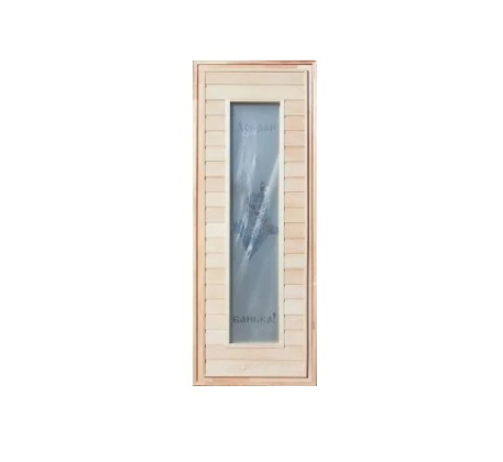 Дверь банная глухая №6 остекленная (коробка липа) 1900х700мм. с притвором фото 1