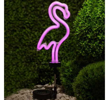 Светильник садовый на солнечной батарее неоновый Фламинго ERASF012-30 ЭРА фото 1