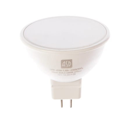 Лампа светодиод 7,5Вт GU5.3 4000К 675Лм JCDR-standart ASD фото 1