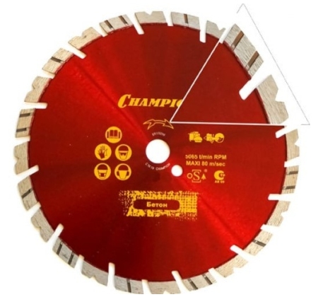 Диск алмазный CHAMPION универсальный ST 230/22,23/12 Fast Gripper (бетон, кирпич, тротуарная плитка) фото 1