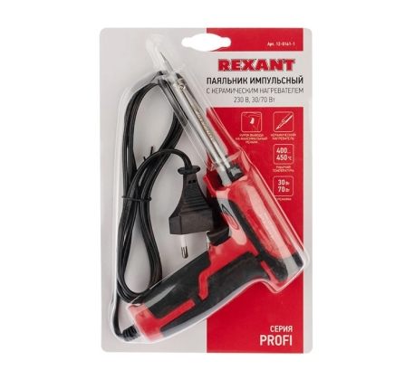 Паяльник импульсный 220В/30-70Вт с керамическим нагревателем (Профи) REXANT 12-0161-1 фото 1