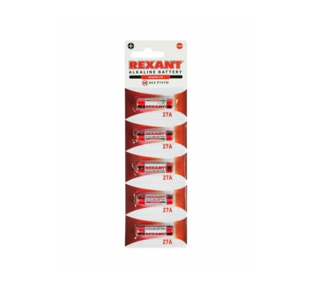 Элемент питания А27 (MN27) алкалиновый бл. 5шт REXANT 30-1043 фото 1