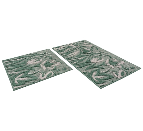 Коврик SHAHINTEX LOOP ITALIANO 50х80 цветы, зеленый 52 фото 1