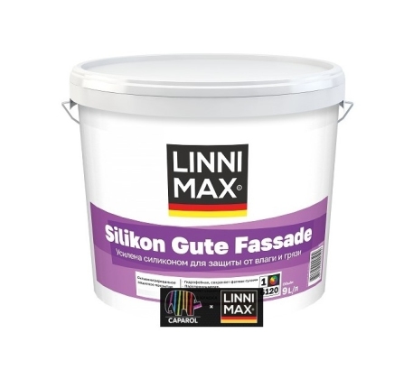 Краска ВД LINNIMAX Silikon Cute Fassade/Силикон Гуте фасаде База 1 9л. фото 1