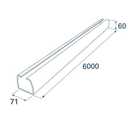 Балка прокатная 71х60х3.5 L=6000 /DHS71/М/ фото 1