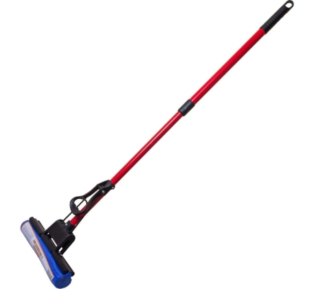 Швабра для пола МОРР-06 отжимная с губкой ПВА (27см) метал. ручка 110см Рыжий кот 310359 фото 1