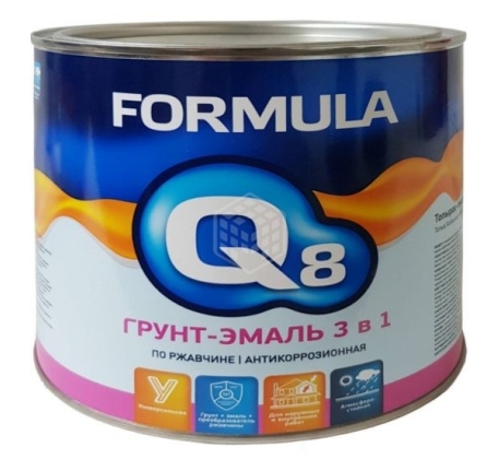 Грунт-эмаль по ржавчине FORMULA Q8 белая 1,9кг. фото 1