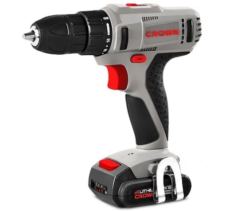 Дрель акк. CROWN CT21052LH (12В, 2х1.5Ач Li-lon, БЗП10мм, 0-400/0-1400, 17Нm, кейс) фото 1