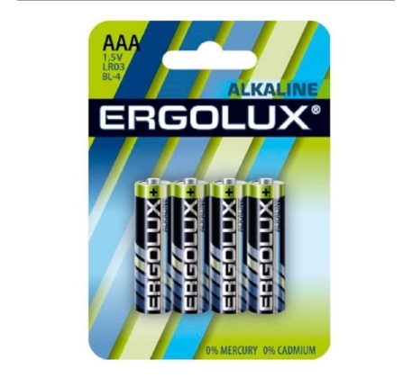Батарейка «Ergolux» Alkaline LR03 BL-4   (4*ААА-блистер  240 комп.)/11744/871027 фото 1