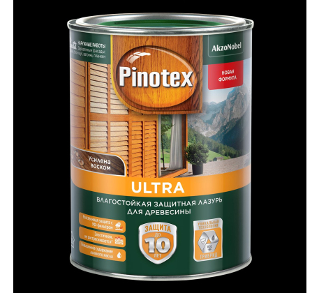 Влагостойкая защитная лазурь Pinotex Ultra для древесины орегон ( 1л) фото 1