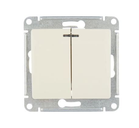 Выключатель 2кл с подсв с/у крем механизм Glossa Schneider Electric GSL000253 фото 1