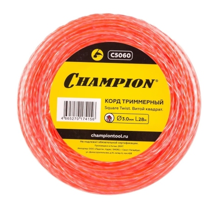 Корд трим.CHAMPION Square Twist DUO 3.0мм *28м (витой квадрат), CHAMPION, КИТАЙ, C5060 фото 1