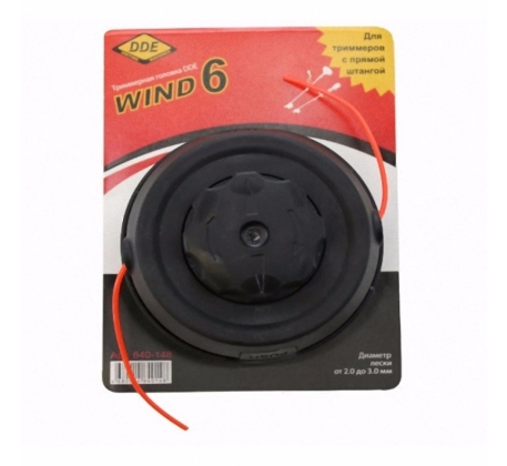 Головка тримм. полуавтомат DDE Wind 6 безраз смена корда(лев, 10мм, шаг 1.25 + перех. 1.0мм) 640-148 фото 1