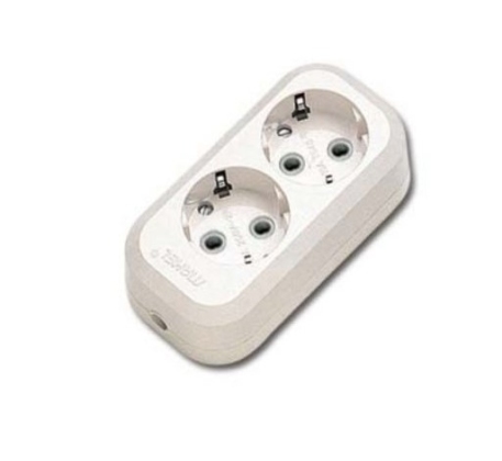 Колодка MGP 311 2-х местн. розетка. c заземлением IP20 Makel фото 1