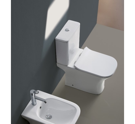 Унитаз Azario FRETTA SQUARE безободковый с бачком и сиденьем микролифт.AZ-1215 + AZ-1216+AZ-5121 фото 1