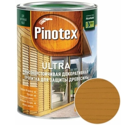 Влагостойкая защитная лазурь Pinotex Ultra для древесины калужница ( 1л) !!! фото 1
